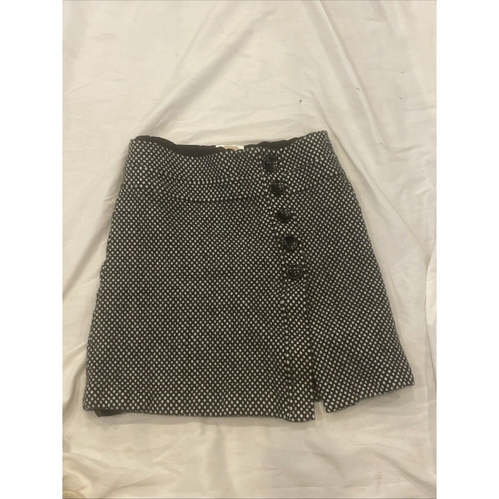 Talbots Womens Size 10 Wool Skirt Dark Academia Buttons Side Slit Retro 60’s